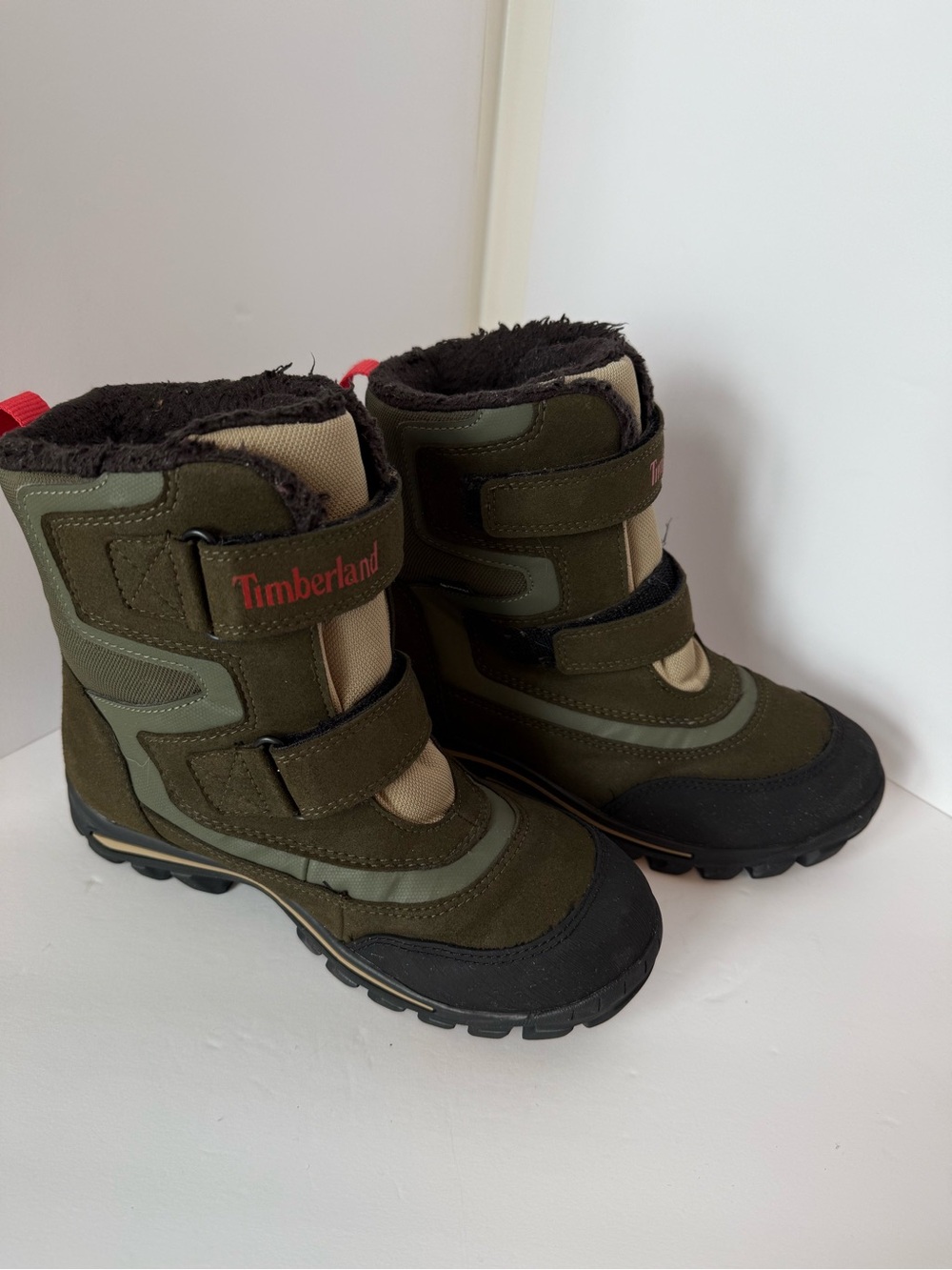 Timberland Chilberg 2-Strap GTX Waterproof winter Boots Olive Green Youth Size 3